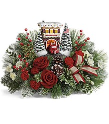 Thomas Kinkade's Festive Fire Station Bouquet from Victor Mathis Florist in Louisville, KY